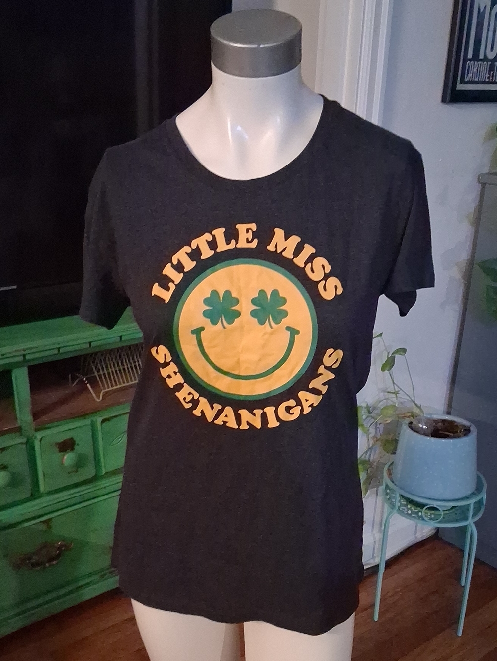 Little Miss Shenanigans Charcoal Gray Graphic Tee